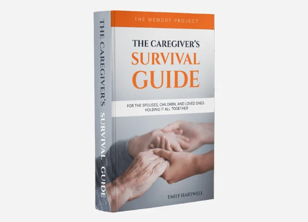 Phytomem One free e-book The Caregiver's Survival Guide, a grey cover showing two hands held together